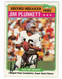 Jim Plunket 1981 Topps Autographed Card #335