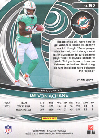 De'Von Achane 2023 Panini Spectra Rookie Card #106