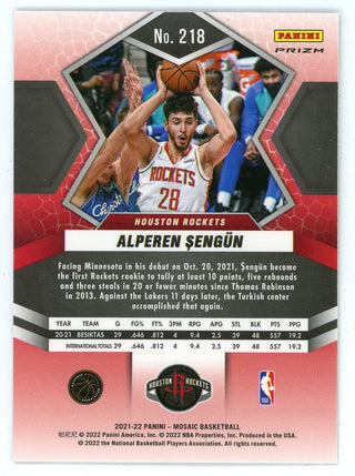 Alperen Sengun 2021-22 Panini Mosaic Prizm Rookie Card #218