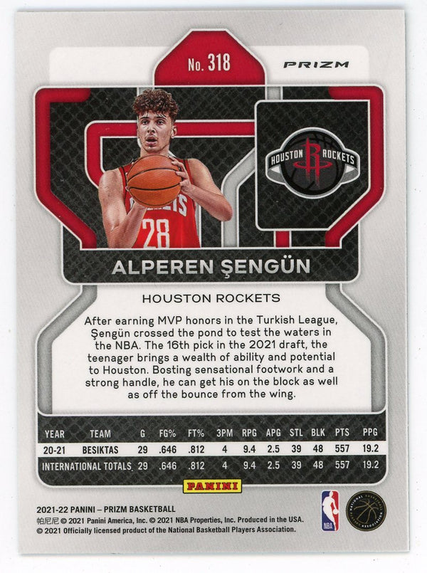 Alperen Sengun 2021-22 Panini Prizm Green Rookie Card #318