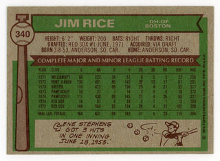 Jim Rice 1978 Topps All-Star Rookie #340 Card