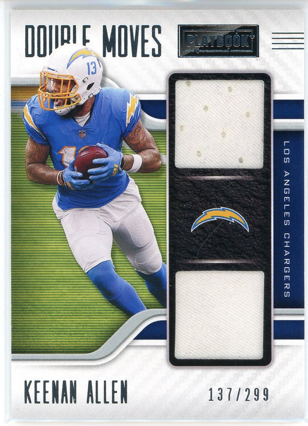 Keenan Allen 2021 Panini Playbook Double Moves Jersey Card #DM-KAL