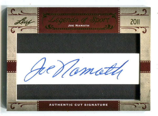 Joe Namath 2011 Leaf Legends of Sport Autographed Cut Card #JN6