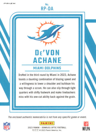 De'Von Achane 2023 Donruss Optic Rookie Card