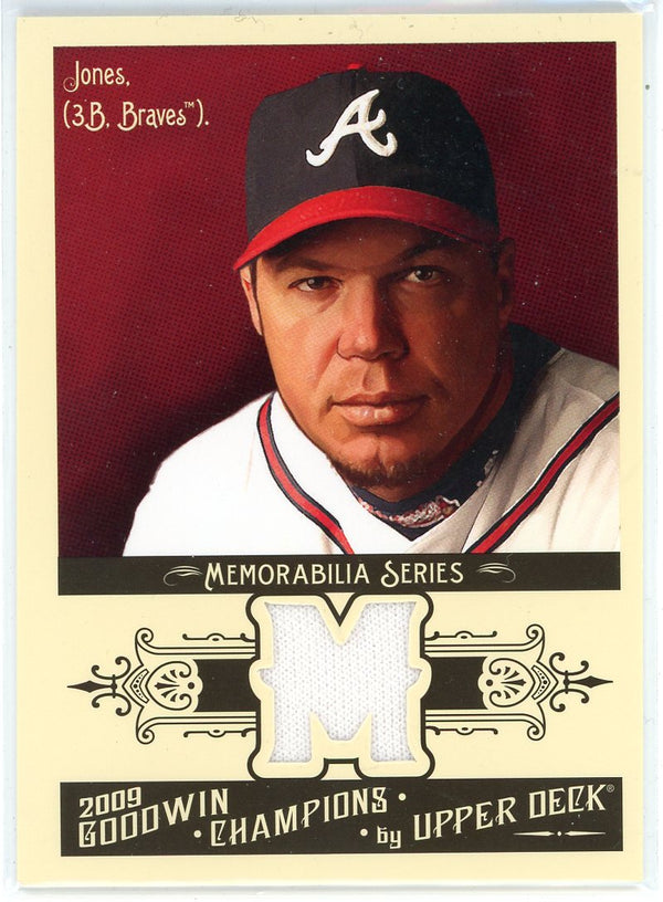 Chipper Jones 2009 Upper Deck Goodwin Champions Memorabilia Series Patch Card #GCM-CJ