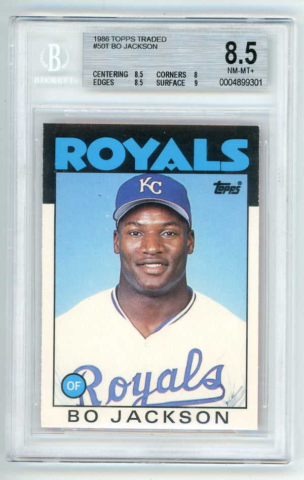 Bo Jackson 1986 Topps #50T Beckett 8.5