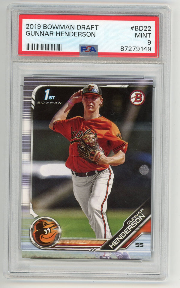 Gunnar Henderson 2019 Bowman Draft #BD22 PSA 9