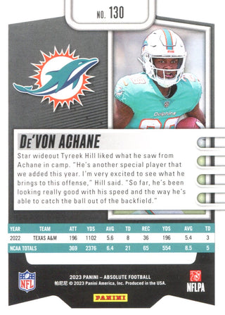 De'Von Achane 2023 Panini Absolute Rookie Card #130 #144/199