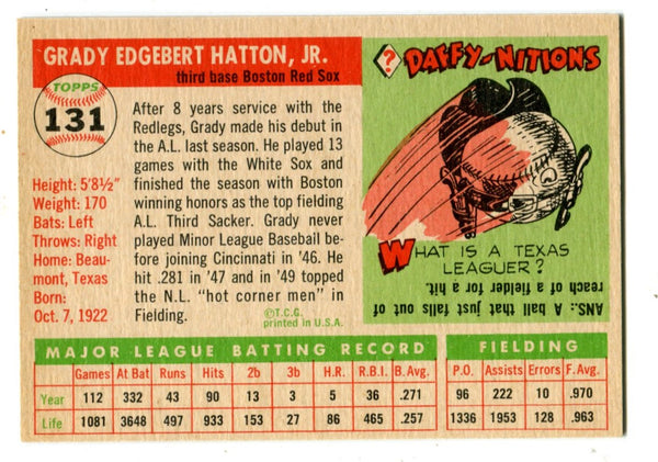 Grady Hatton  1955 Topps #131 Card