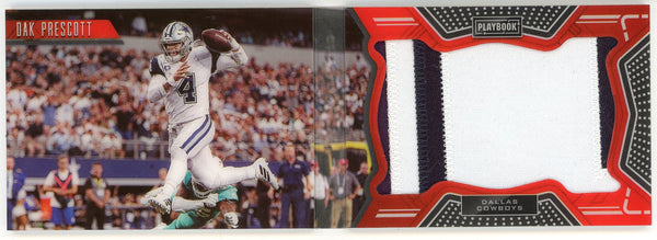 Dak Prescott 2021 Panini Playbook Red Zone Booklet Patch Card #RZ-DPR