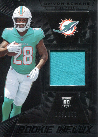 De'Von Achane 2023 Panini Black Memorabilia Rookie Card #129/150