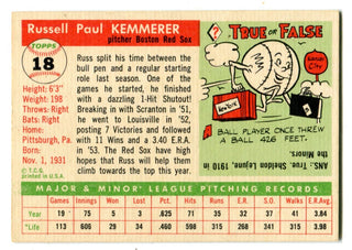 Russ Kemmerer 1955 Topps #18 Card