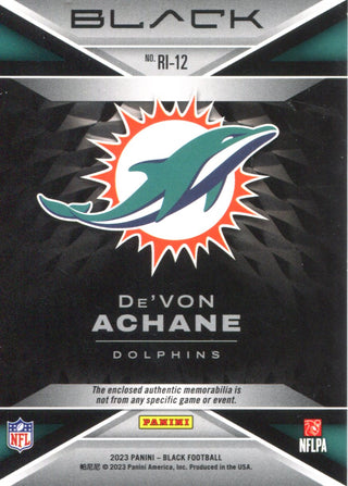 De'Von Achane 2023 Panini Black Memorabilia Rookie Card #129/150