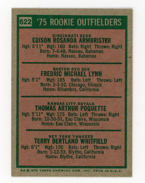 1975 Rookie Outfielders Topps #622 Mini Card