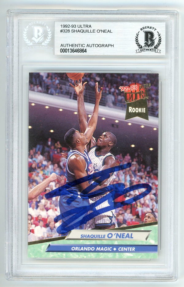 Shaquille O`Neal Autographed 1992-93 Fleer Ultra Rookie Card #328