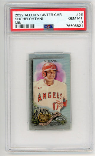 Shohei Ohtani 2022 Allen & Ginter Chrome Mini #58 PSA 10