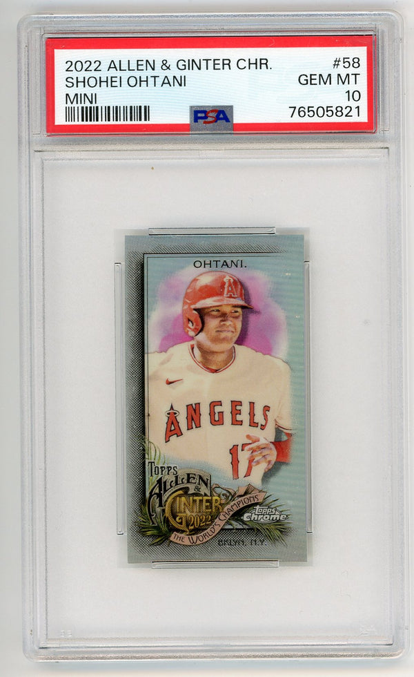 Shohei Ohtani 2022 Allen & Ginter Chrome Mini #58 PSA 10