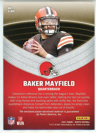 Baker Mayfield 2021 Panini Zenith Z Jerseys Patch Card #Z-BM