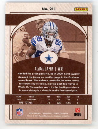 CeeDee Lamb 2020 Panini Legacy Rookie Silver #211 Card