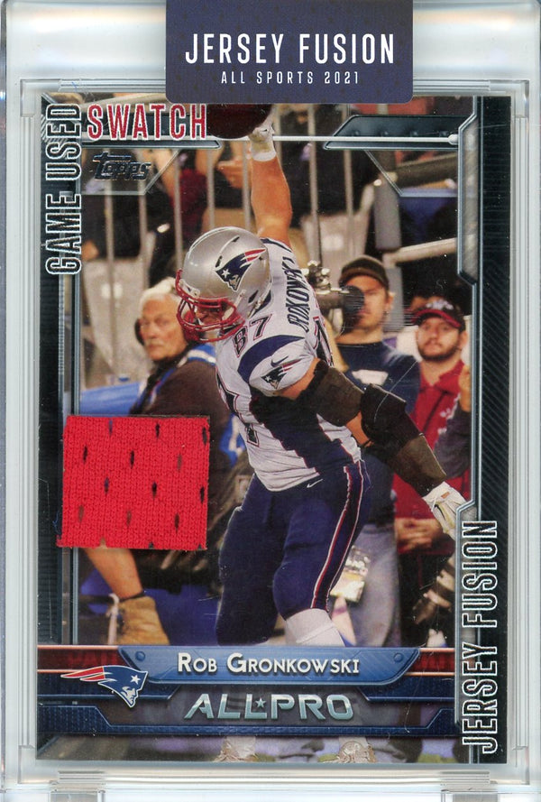 Rob Gronkowski 2021 Jersey Fusion Game Used Swatch Encased Card #JF-RG08