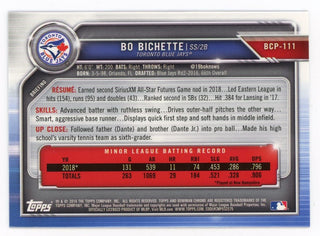 Bo Bichette 2018 Topps Bowman Chrome #BCP-111 Card