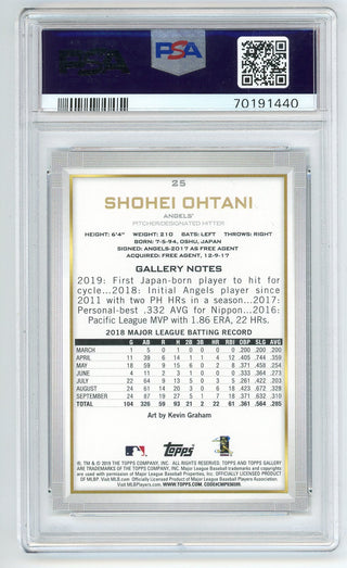 Shohei Ohtani 2019 Topps Gallery #25 PSA 9