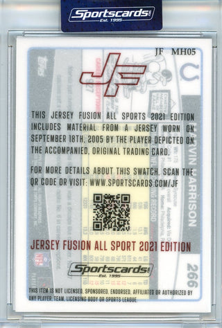 Marvin Harrison 2021 Jersey Fusion Game Used Swatch Encased Card #JF-MH05