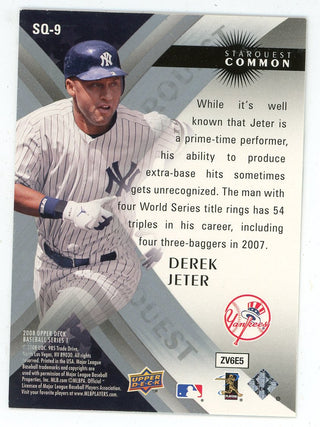 Derek Jeter 2008 Upper Deck StarQuest #SQ-9