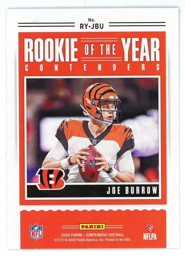 Joe Burrow 2020 Panini Contenders Rookie of the Year Card #RY-JBU