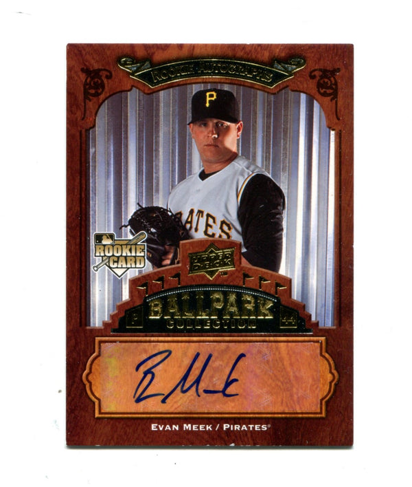 Evan Meek 2008 Upper Deck Ballpark Collection Rookie Autograph #122 Card