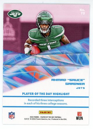 Ahmad Sauce Gardner 2022 Panini Player of the Day Card #73