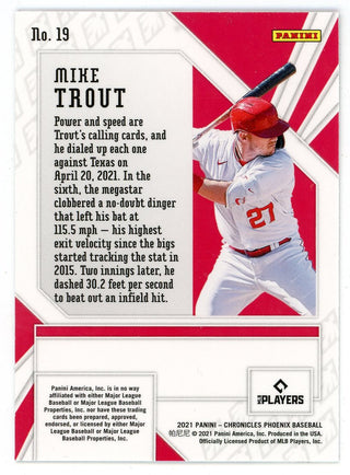 Mike Trout 2021 Panini Chronicles Phoenix #19