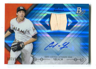 Christian Yelich 2014 Topps Bowman Platinum #ARCY Bat Card /199