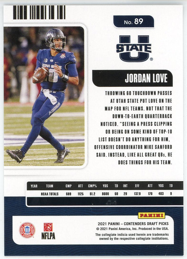 Jordan Love 2021 Panini Contenders Draft Picks Conference Finals Ticket Card #89