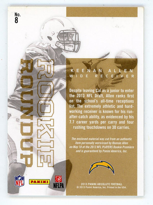 Keenan Allen 2013 Panini Absolute Rookie Round-Up Patch Relic #8