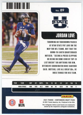 Jordan Love 2021 Panini Contenders Draft Picks Bowl  Ticket Card #89