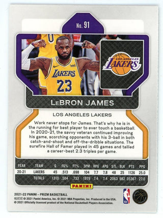 LeBron James 2021-22 Panini Prizm Card #91