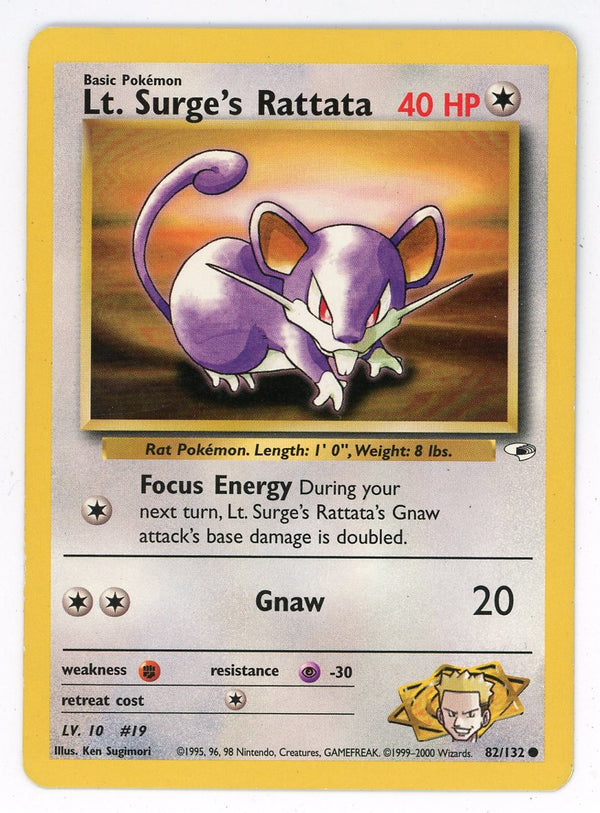 Lt. Surge's Rattata 1999 Pokemon 82/132