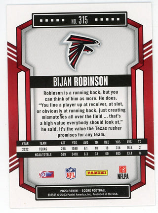 Bijan Robinson 2023 Panini Score #315