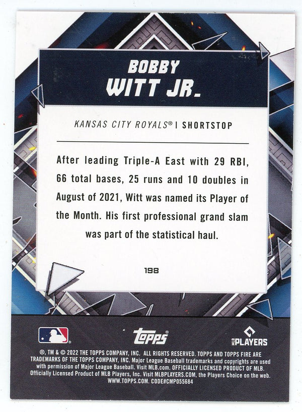 Bobby Witt Jr 2022 Topps Rookie Card #198