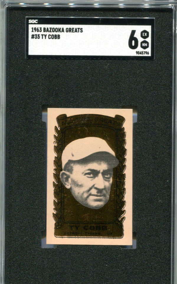 Ty Cobb 1963 Bazooka Greats #6 Card SGC 6 Card