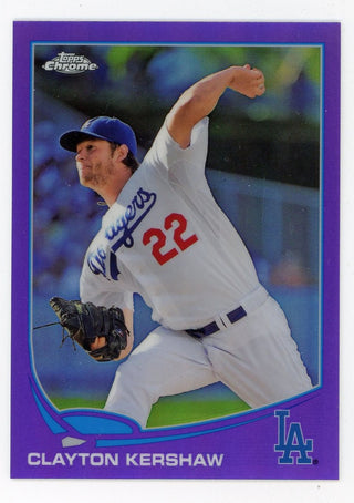 Clayton Kershaw 2013 Topps Chrome Purple Refractor #175 Card