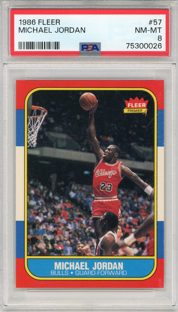 Michael Jordan 1986 Fleer Rookie Card #57 (PSA NM-MT 8)