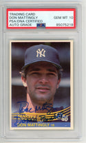 Don Mattingly Autographed Donnie Baseball 1984 Donruss Card #248 (PSA Auto Gem MT 10)