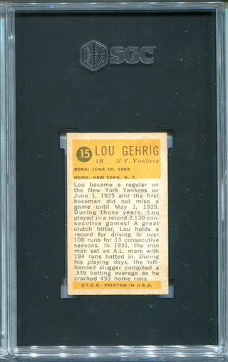 Lou Gehrig 1963 Bazooka Greats #15 SGC 6 Card