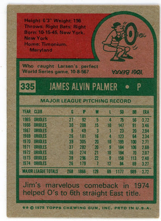 Jim Palmer 1975 Topps #335