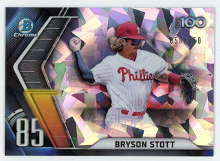 Bryson Stott 2022 Topps Bowman Chrome Silver Top 100 #BTS-85 Card 050/150