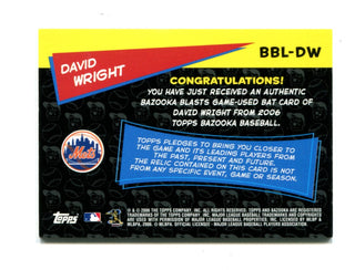 David Wright 2006 Topps Bazooka Blast #BBL-DW Card