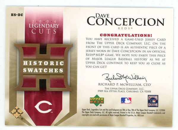 Dave Concepcion 2004 Upper Deck Historic Swatches Patch Relic #HS-DC