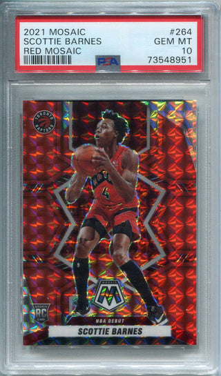 Scottie Barnes 2021 Panini Red Mosaic Rookie Card PSA 10